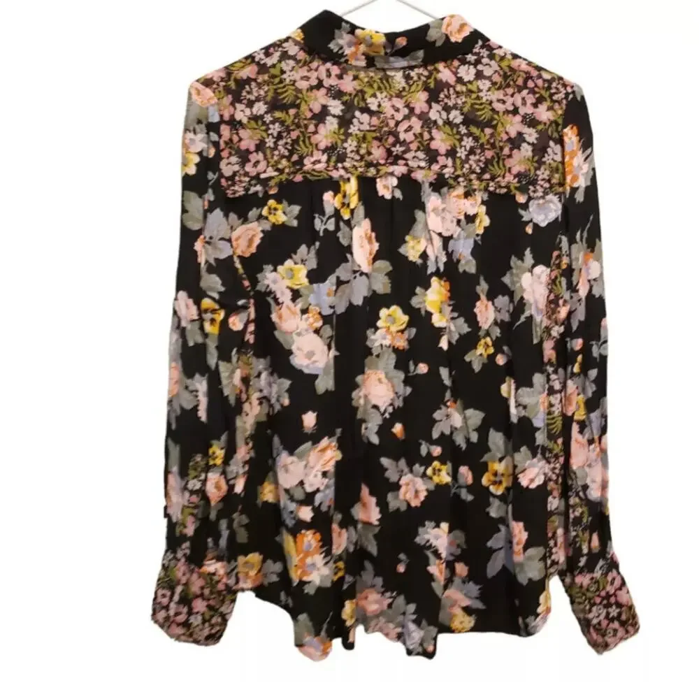 Free people Hold On To Me Floral Print Blouse Size XS
